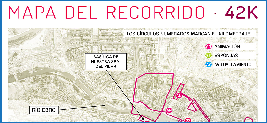 Recorrido de la maratón Ciudad de Zaragoza
